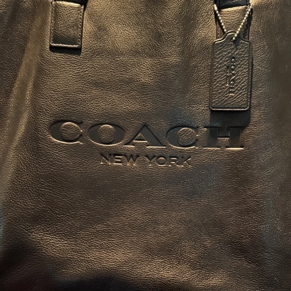 Coach Black Mercer smooth Leather Tote EUC